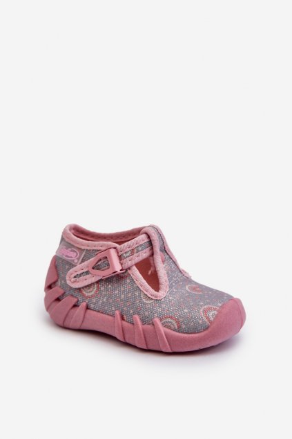 Detské šľapky  ružové kód obuvi 110N490 GREY/PINK