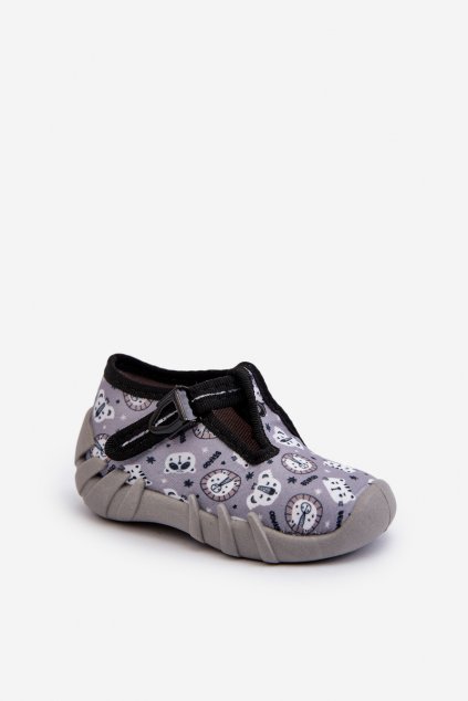 Detské šľapky  sivé kód obuvi 110N488 GREY