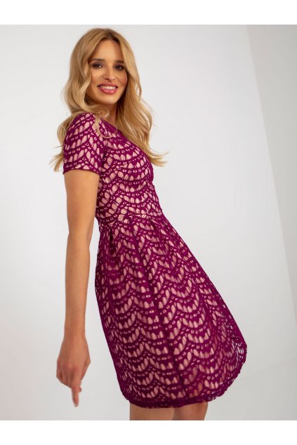 Dámske fialove šaty spoločenske kokteilové kód produktu 15- TemU - 1-LK-SK-509280-2.01P