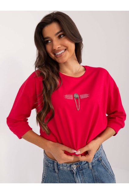 Dámska blúzka over size červená RV-BZ-9582.03X