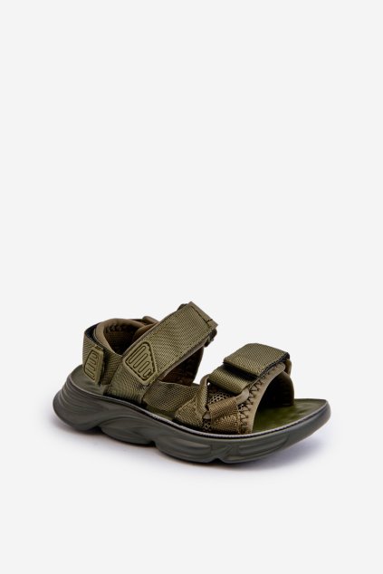 Zelené detské sandále na suchý zips s textilným vrchným materiálom, kód produktu 501-1B/2B/3B GREEN