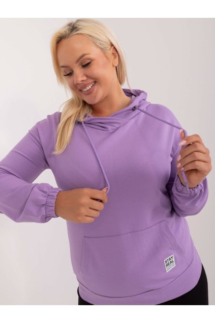 Dámska fialová športová mikina plus size RV-BL-8655-1.13X