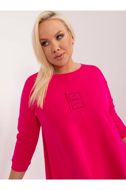 Dámske fuksiovo-ružove šaty - tunika plus size kód produktu RV-TU-9089.87