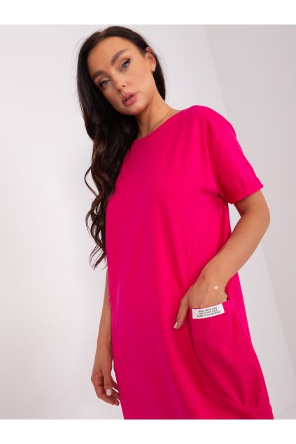 Dámske fuksiovo-ružove šaty basic kód produktu RV-SK-8724.12