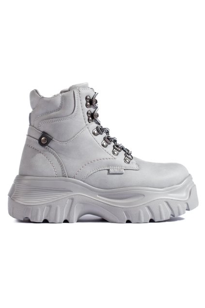 Sivé dámske členkové topánky trapery na nízkej podrážke Big star shoes kod CCC -1- KK274367G (Veľkosť 37)