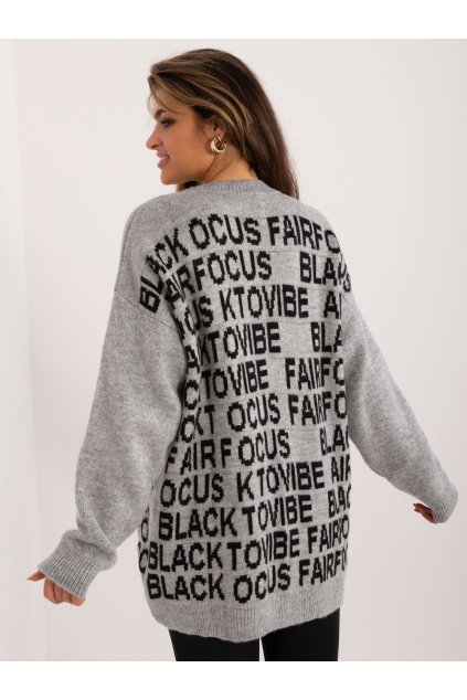 Dámsky sveter farba Sivá kód BA-SW-0546.07 (Farba Sivá, Veľkosť ONE SIZE)