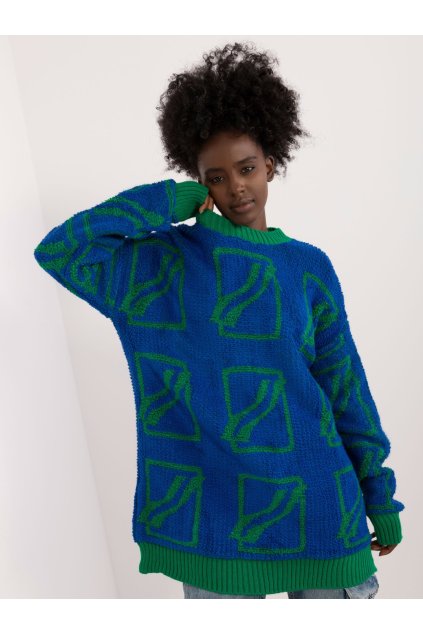 Dámsky sveter farba Tmavo-modrá kód BA-SW-0277.02 (Farba Tmavo-modrá, Veľkosť ONE SIZE)