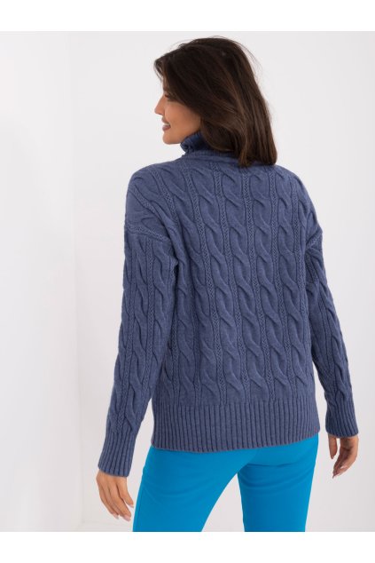 Dámsky sveter farba Tmavo-modrá kód AT-SW-23445.00 (Farba Tmavo-modrá, Veľkosť ONE SIZE)