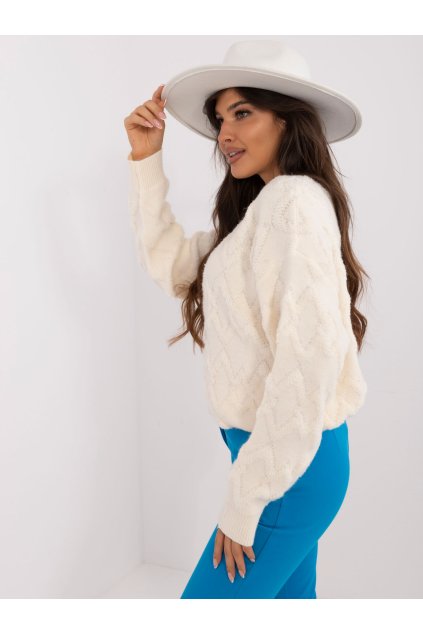 Dámsky sveter farba Okrová kód AT-SW-2361.61 (Farba Okrová, Veľkosť ONE SIZE)