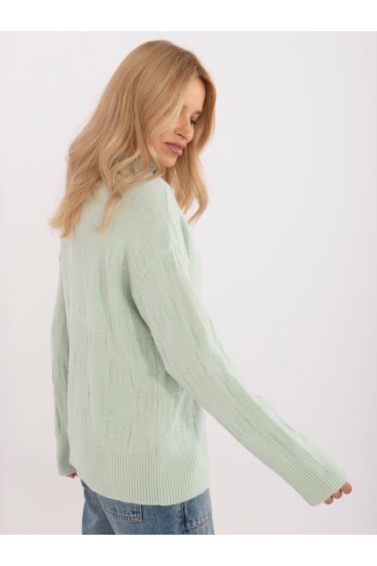 Dámsky sveter farba Pistáciová kód AT-SW-2342-1.35 (Farba Pistáciová, Veľkosť ONE SIZE)