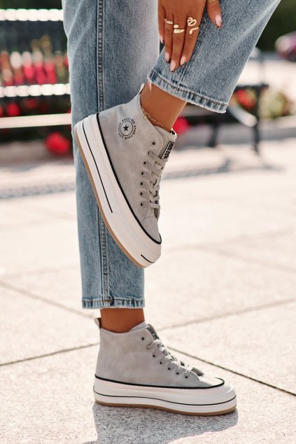 Zateplené Dámske tenisky na platforme eko koža big star oo274069 modré / (Veľkosť 36)