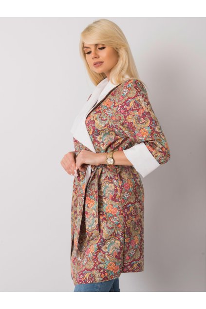 Dámsky kabát farba bordová kód DHJ-PL-6022A.26X : na temu obdobie Jeseň / zima (Farba Bordová, Veľkosť ONE SIZE)