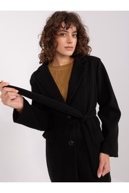 Dámsky kabát farba čierna kód TW-PL-BI-2022320.01X : na temu obdobie Jeseň / zima