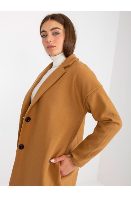 Dámsky kabát farba hnedá camel kód TW-PL-BI-7298-1.15 : na temu obdobie Jeseň / zima