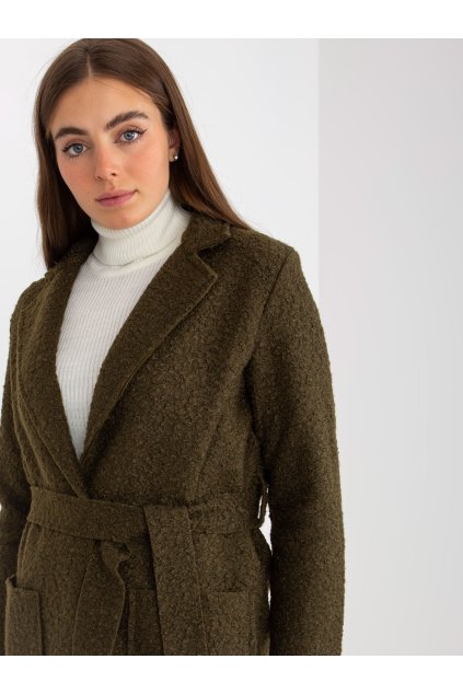 Dámsky kabát farba khaki kód TW-PL-BI-5220.63 : na temu obdobie Jeseň / zima