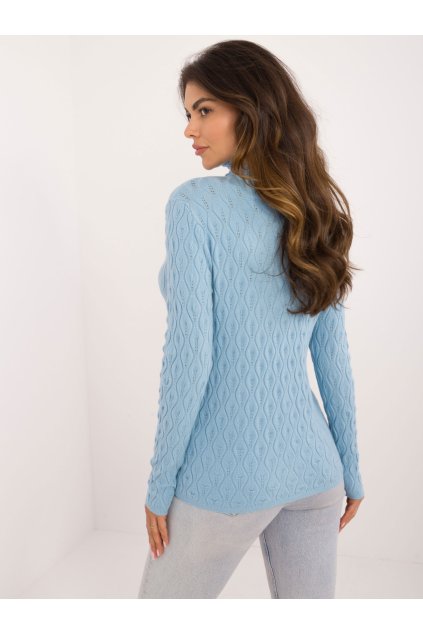 Dámsky sveter farba Svetlo-modrá kód AT-SW-2334-2.61 (Farba Svetlo-modrá, Veľkosť ONE SIZE)