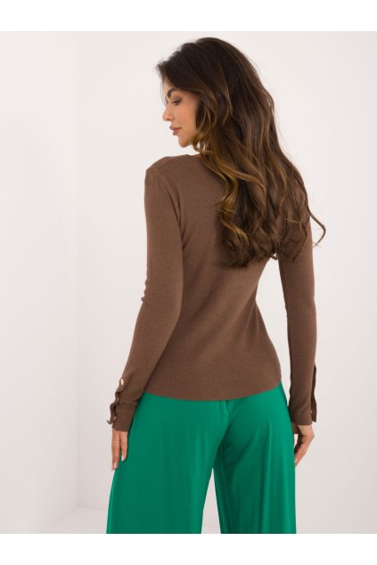 Dámsky sveter farba Hnedá kód AT-SW-2334.49 (Farba Hnedá, Veľkosť S/M)