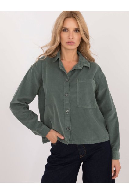 Dámske Košeľa farba Tmavo-zelená kód D70046M11184A1 (Farba Tmavo-zelená, Veľkosť M)