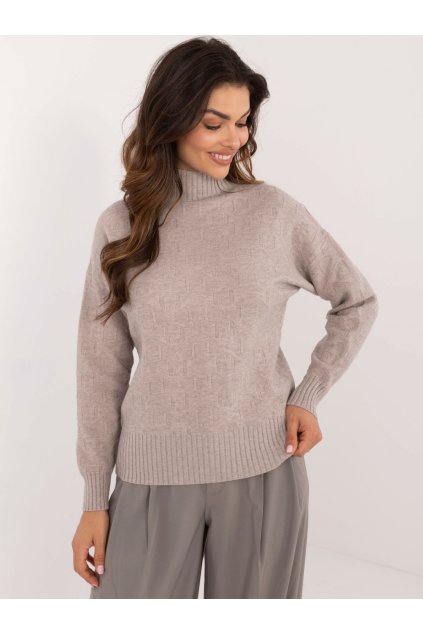 Dámsky sveter farba Béžová kód AT-SW-2339.54 (Farba Béžová, Veľkosť ONE SIZE)