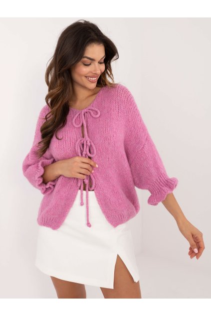 Dámsky sveter farba Tmavo-ružová kód MI-SW-2911.91