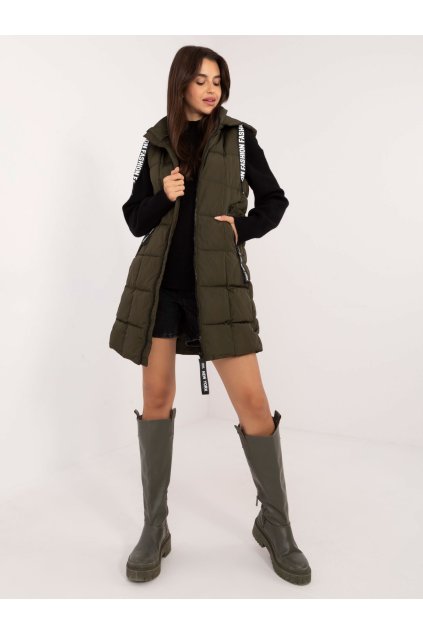 Dámska khaki vesta zo 100% polyesteru, kód produktu SK-KZ-HH-071.28