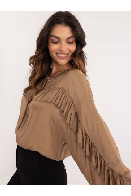 Dámske Košeľa farba Hnedá camel kód TW-KS-BI-12022.16P