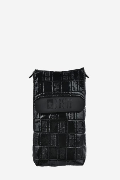 Eko kožená lakovaná kabelka taštička big star oo574144 čierne / (Veľkosť Uni)