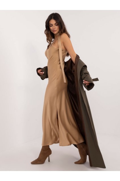 Dámske hnede camel šaty večerné kód produktu LK-SK-509715.51