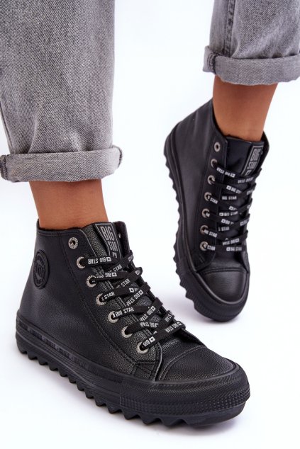 Dámske tenisky big star vysoké zateplené čierne ee274110 / EE274110 BLK (Veľkosť 36)