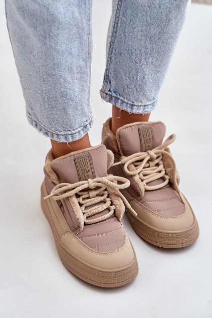 Dámske snehule big star oo274a532 béžove / (Veľkosť 37)