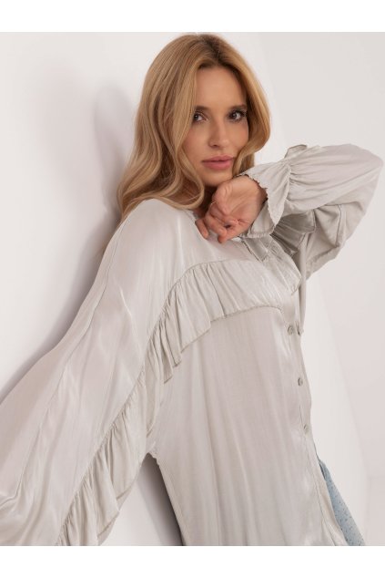 Dámske Košeľa farba Svetlo-sivá kód TW-KS-BI-12022.16P