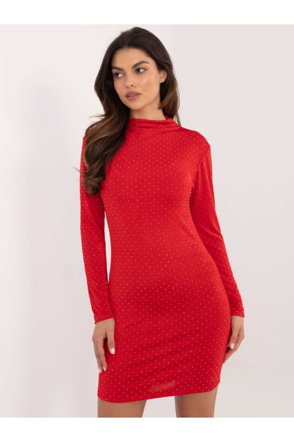 Dámske červene šaty elegantné kód produktu DHJ-SK-19935.35 (Farba Červená, Veľkosť ONE SIZE)