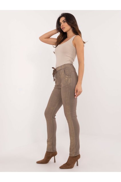 Dámske Nohavice farba Tmavo-béžová kód DHJ-SP-21258.32