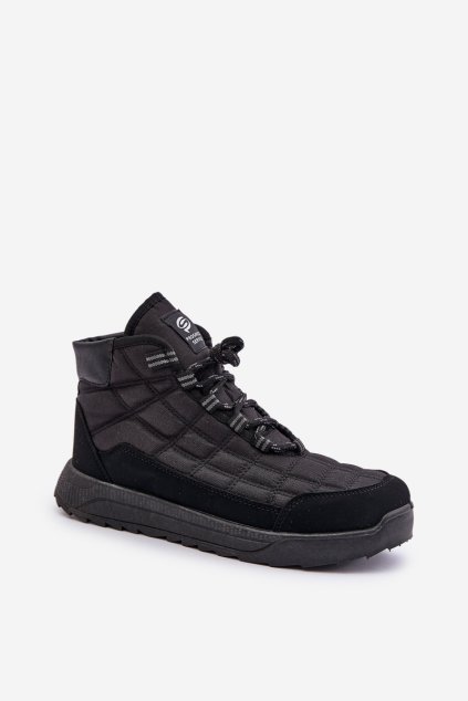 Zateplené Pánské Zimní Boty Šněrovací Progress PROGJ-24-153 Černé (Veľkosť 41)