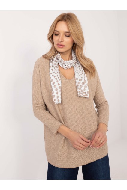 Dámska blúzka over size hnedá camel DHJ-BZ-19226.91 (Farba Hnedá camel, Veľkosť ONE SIZE)