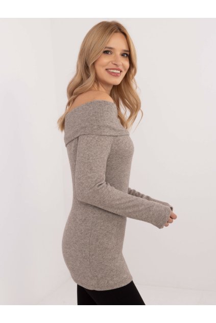Dámsky sveter farba Tmavo-béžová kód DHJ-SW-A2449.33