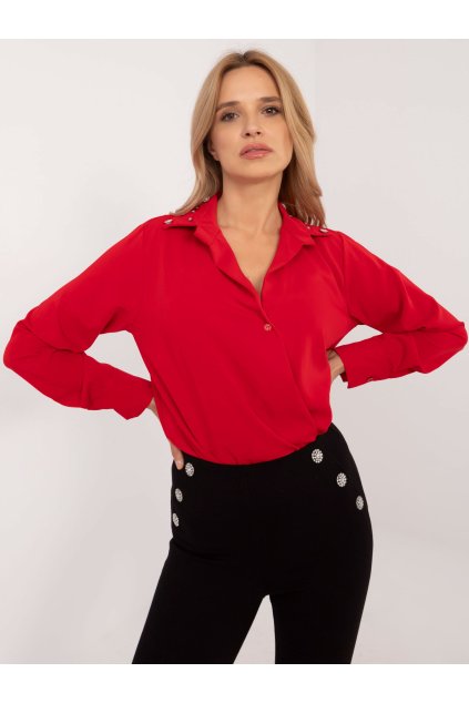 Dámske Košeľa farba Červená kód DHJ-KS-15260.96 (Farba Červená, Veľkosť ONE SIZE)