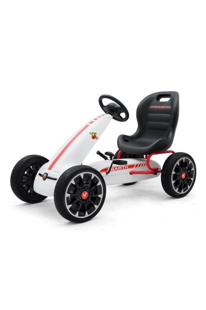 Detská šliapacia motokára Go-kart Milly Mally Abarth biela