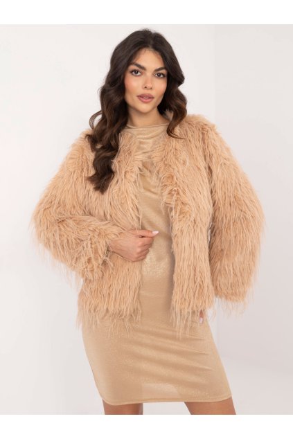 Dámska Bunda farba Hnedá camel kód AT-KR-2359.96P (Farba Hnedá camel, Veľkosť S/M)