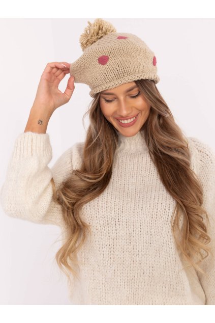 Dámske Čiapka farba Béžová kód AT-CZ-CHA1133.17X (Farba Béžová, Veľkosť ONE SIZE)