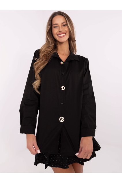 Dámske Košeľa farba Čierna kód DHJ-KS-20132.04P (Farba Čierna, Veľkosť ONE SIZE)