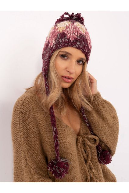 Dámske Čiapka farba Bordová kód AT-CZ-CHA9213.91 (Farba Bordová, Veľkosť ONE SIZE)