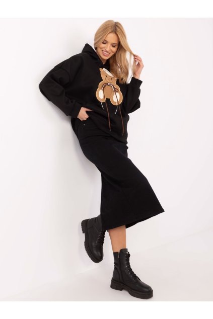 Dámska čierna športová mikina mikina DHJ-BL-A8695.65P (Farba Čierna, Veľkosť ONE SIZE)