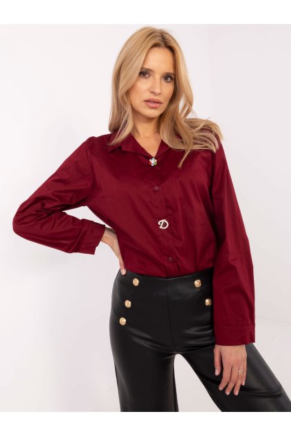 Dámske Košeľa farba Bordová kód DHJ-KS-20132.04P (Farba Bordová, Veľkosť ONE SIZE)