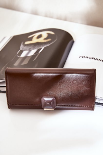 Dámska hnedá veľká peňaženka z eko kože, kód produktu PORTFEL YX2443P COFFE
