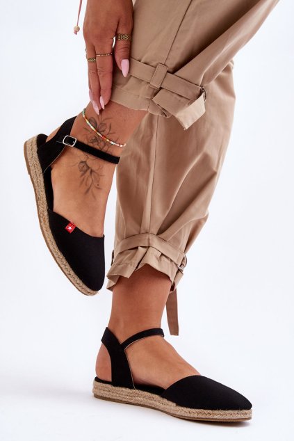 Dámske espadryly na platforme big star ff274526 čierne / FF274526 CZARNY (Veľkosť 37)