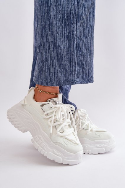 Dámské tenisky na masivní podrážce bílé Nevela (Veľkosť 38)