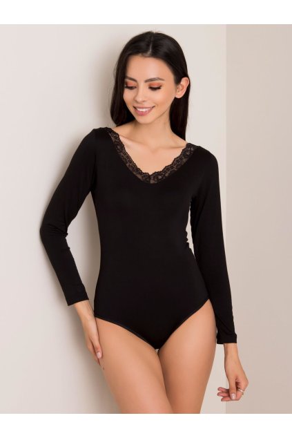 Dámske čierne body z viskózy a elastanu, kód produktu BR-BO-8009.27
