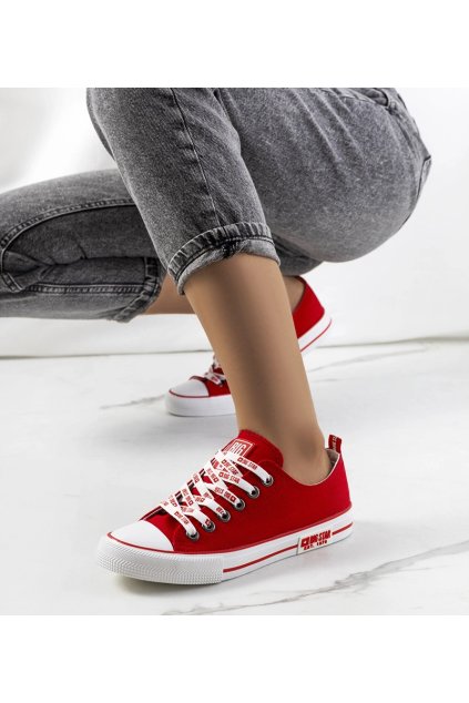Červené klasické tenisky Big Star KK274104 KK274104 RED 38 - GM (Veľkosť 37)