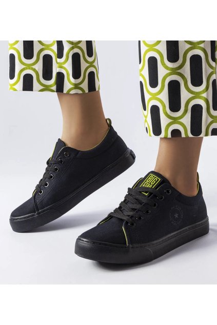 Čierne textilné tenisky Big Star LL274247 LL274247 BLACK 38 - GM (Veľkosť 38)